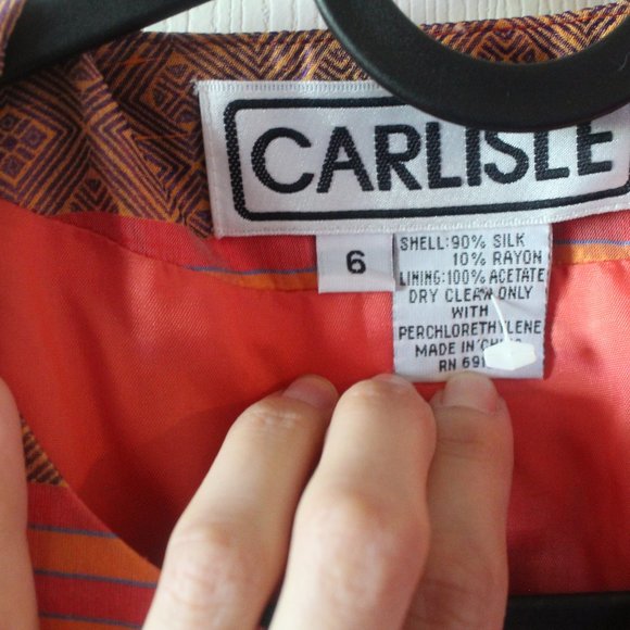 Vintage 90% Silk Carlisle Jacket Size 6 - Picture 2 of 4